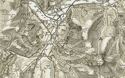 Old map of Traquair in 1903-1904