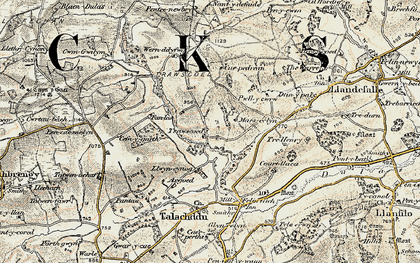 Old map of Trawscoed in 1900-1902