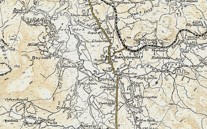 Old map of Afon Crawcwellt in 1903