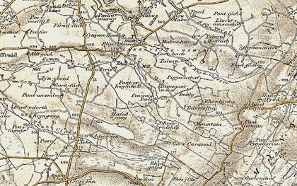 Old map of Trawsnant in 1901-1903