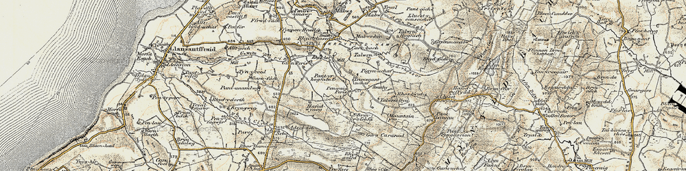 Old map of Trawsnant in 1901-1903