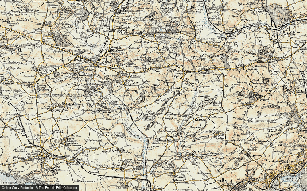 Old Map of Historic Map covering Wren's Castle in 1899-1900