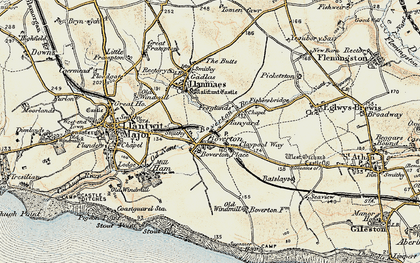 Old map of Tre-Beferad in 1899-1900