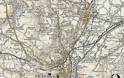 Old map of Tre-boeth in 1900-1901