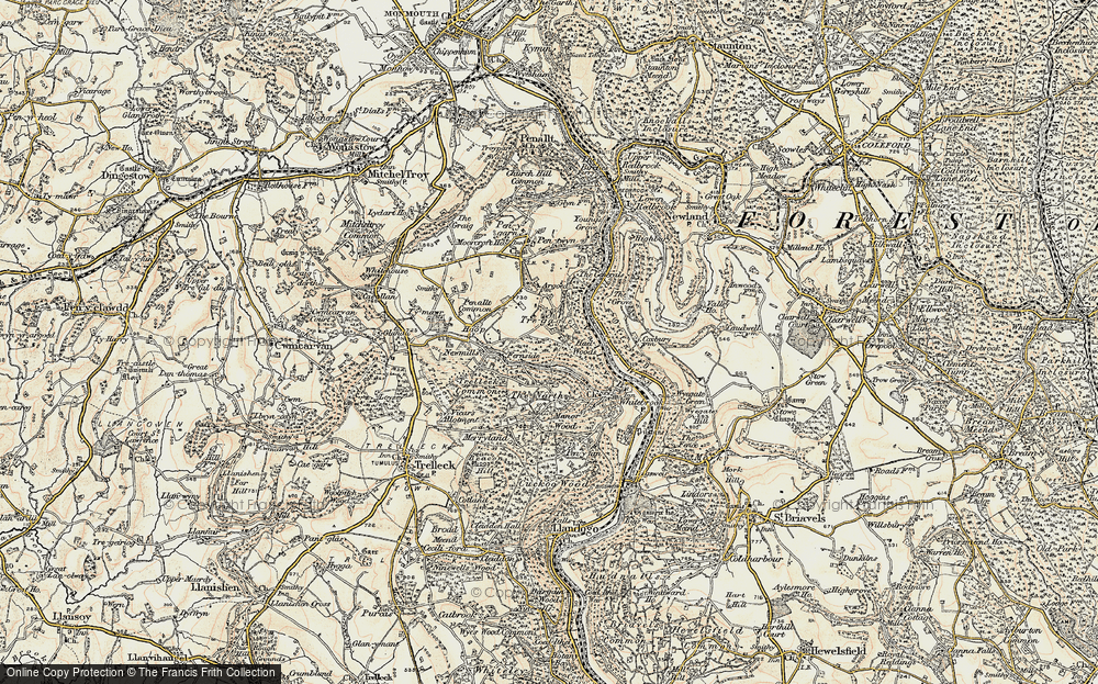 Old Map of Historic Map covering Argoed, The in 1899-1900