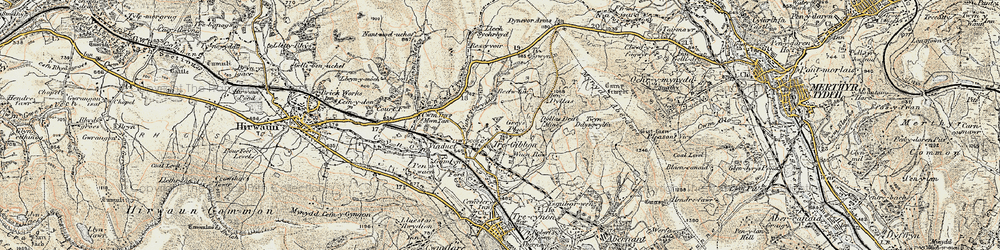 Old map of Tre-Gibbon in 1899-1900
