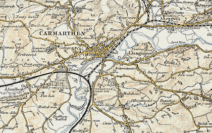 Old map of Tre-gynwr in 1901