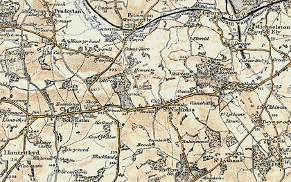 Old map of Brooklands in 1899-1900