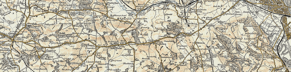 Old map of Tre-hill in 1899-1900
