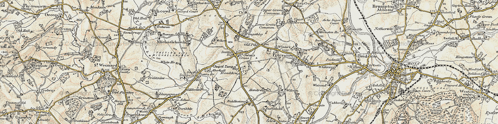 Old map of Treaddow in 1899-1900