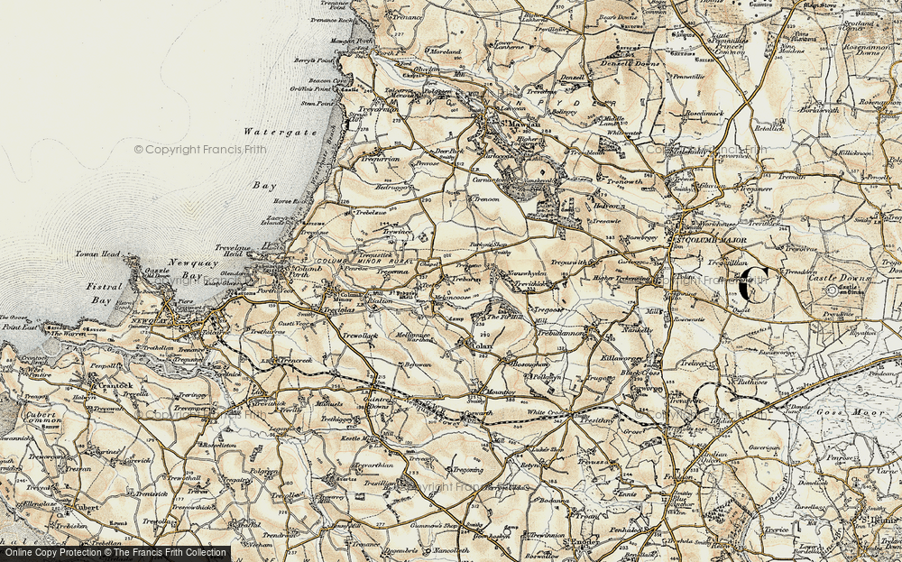 Old Map of Historic Map covering Nanswhyden in 1900