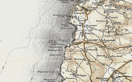 Old map of Trebarwith Strand in 1900