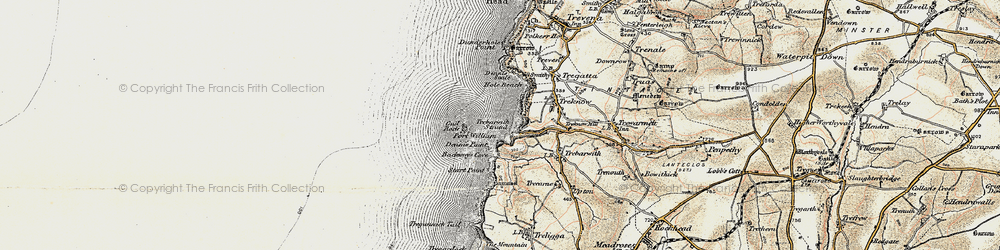 Old map of Backways Cove in 1900