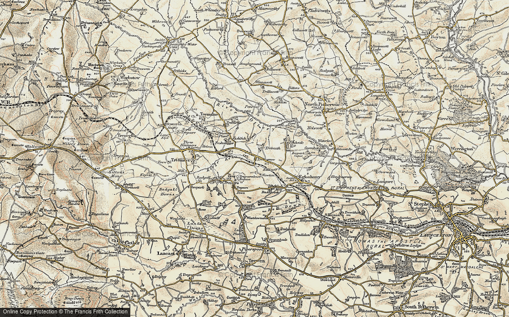 Old Map of Trebeath, 1900 in 1900