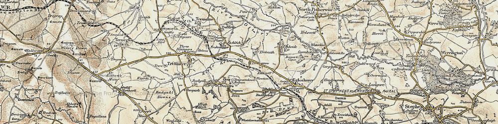 Old map of Trebeath in 1900