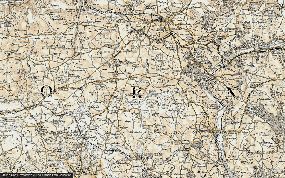 Old Map of Trebell Green, 1900 in 1900