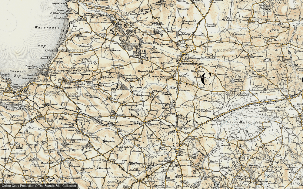 Old Map of Trebudannon, 1900 in 1900