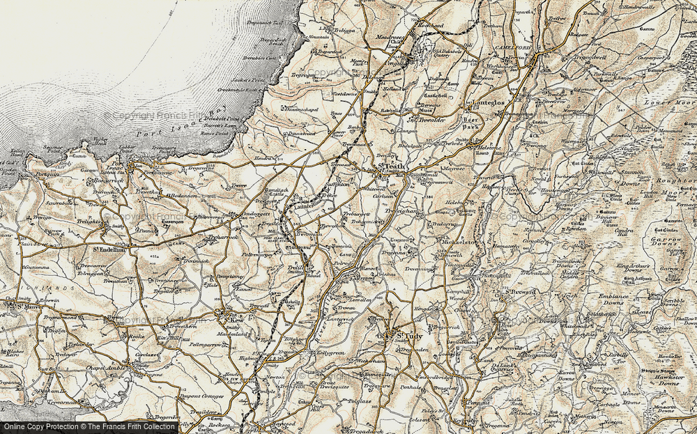 Old Map of Treburgett, 1900 in 1900