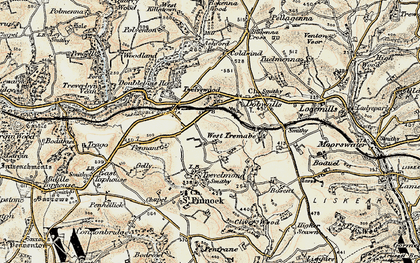Old map of Treburgie in 1900