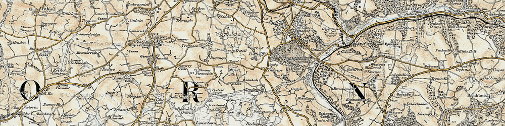 Old map of Trebyan in 1900
