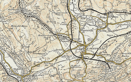 Old map of Trecenydd in 1899-1900