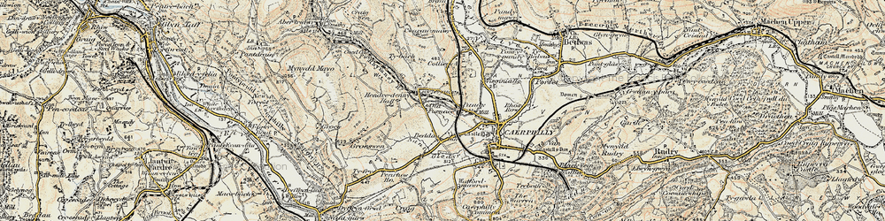 Old map of Trecenydd in 1899-1900
