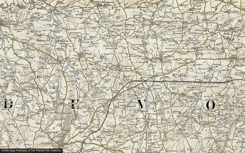 Old Map of Trecott, 1899-1900 in 1899-1900