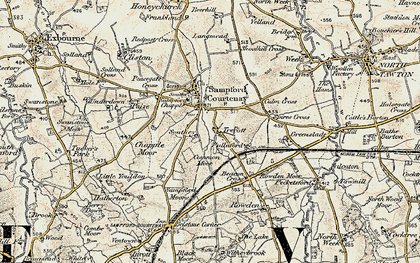 Old map of Trecott in 1899-1900