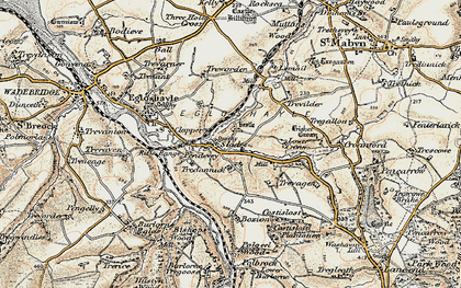 Old map of Tredannick in 1900