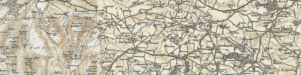 Old map of Tredaule in 1900