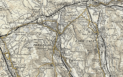 Old map of Tredegar in 1899-1900