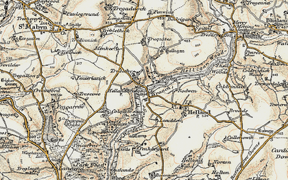 Old map of Tredethy in 1900