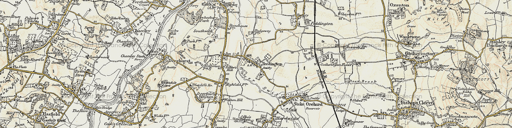 Old map of Tredington in 1899-1900