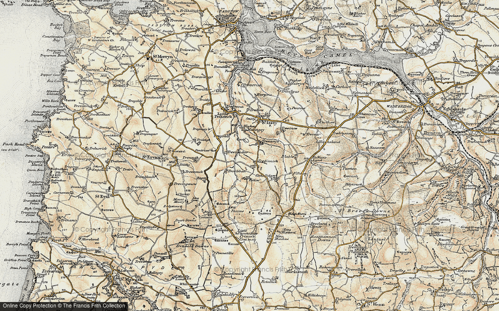 Old Map of Historic Map covering Trevibban in 1900