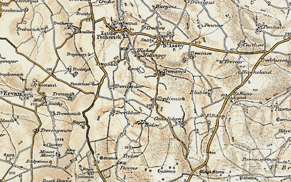 Old map of Trevibban in 1900