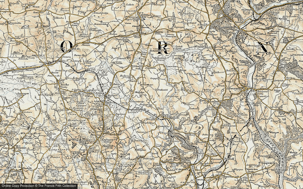Old Map of Tredinnick, 1900 in 1900