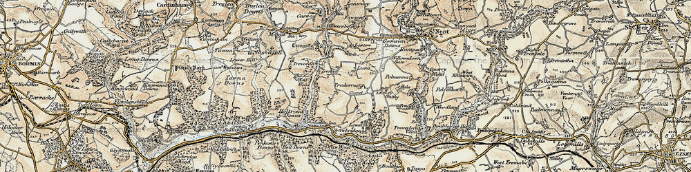 Old map of Tredinnick in 1900