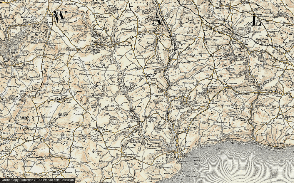 Old Map of Tredinnick, 1900 in 1900