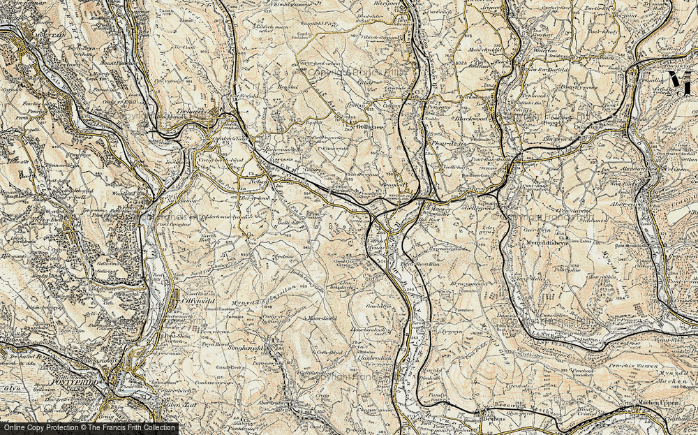 Old Map of Tredomen, 1899-1900 in 1899-1900