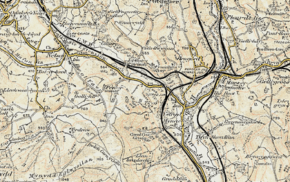 Old map of Tredomen in 1899-1900