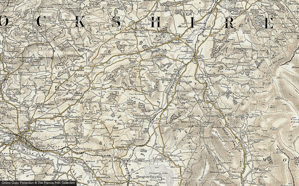 Old Map of Tredomen, 1900-1901 in 1900-1901