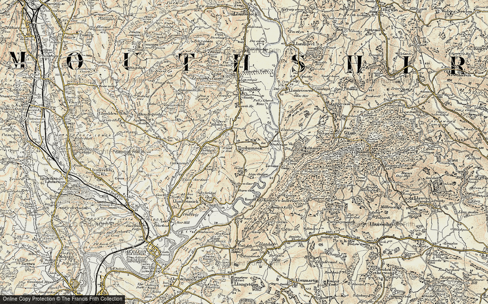 Old Map of Historic Map covering Llwyncelyn in 1899-1900