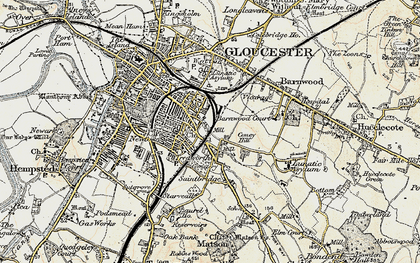 Old map of Tredworth in 1898-1900