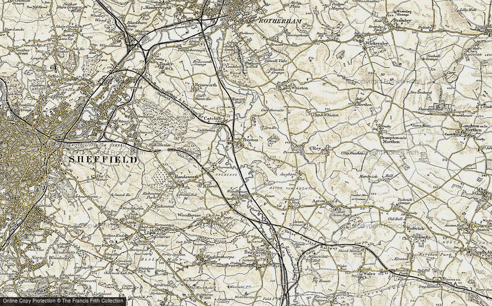 Old Map of Treeton, 1903 in 1903
