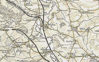 Old map of Treeton in 1903