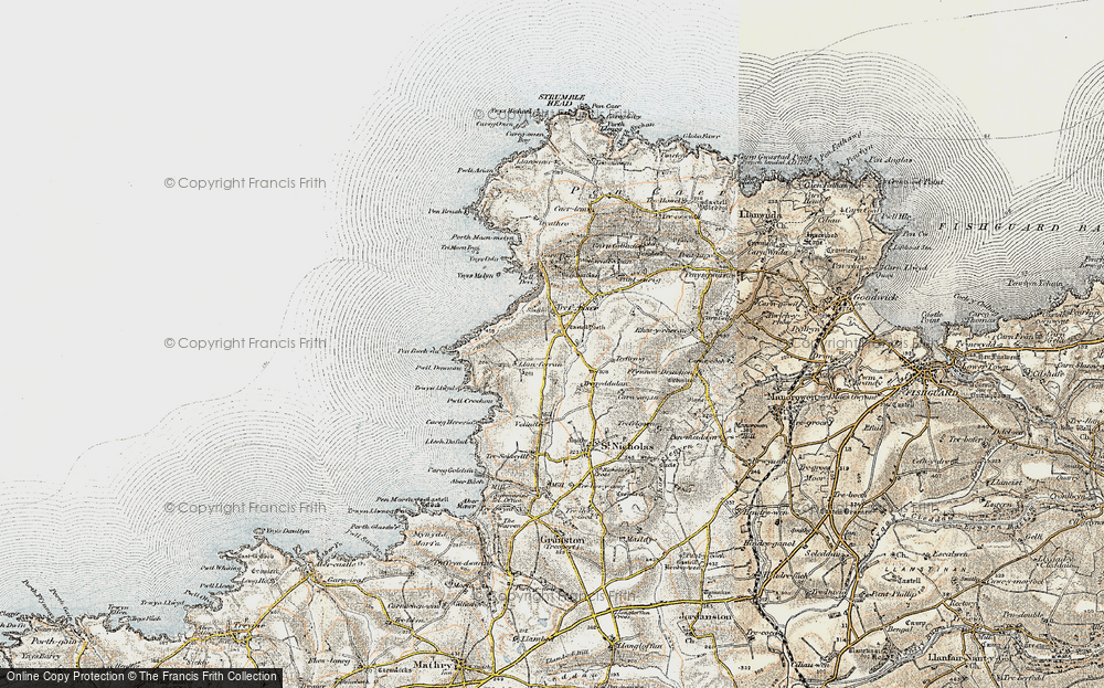 Old Map of Historic Map covering Ynys Melyn in 1901-1912