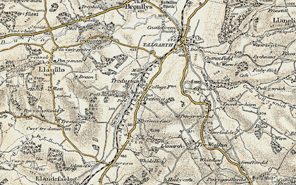 Old map of Trefecca in 1900-1901