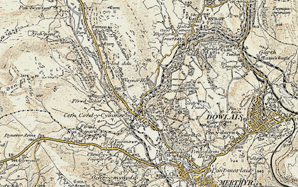 Old map of Trefechan in 1900