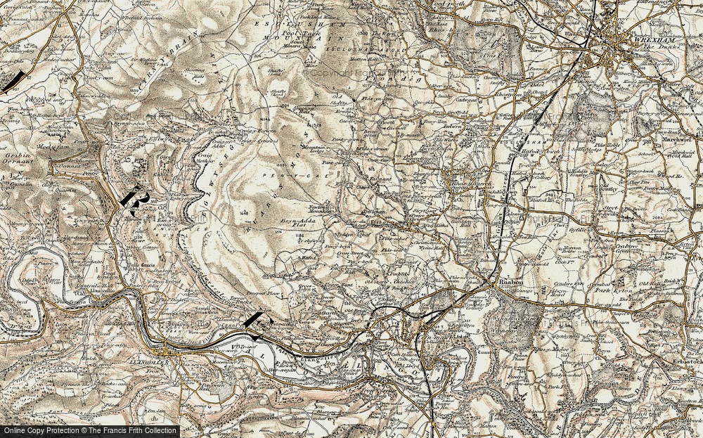 Old Map of Historic Map covering Bryn-Adda Flat in 1902-1903