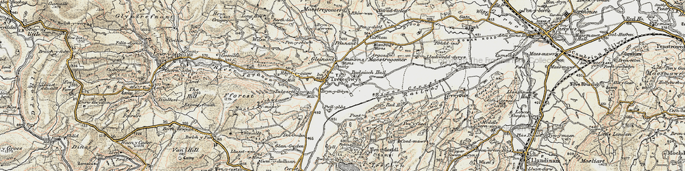 Old map of Trefeglwys in 1902-1903